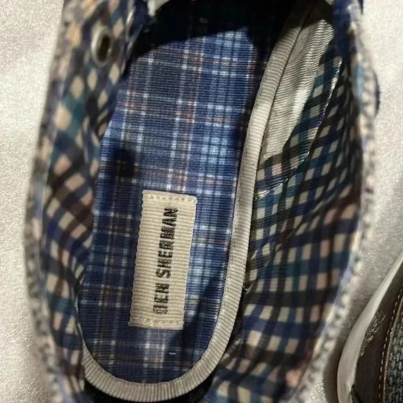 [9/42]Men's BEN SHERMAN Black Gray Plaid  Ankle Lace Up Hightop Sneakers Oxfords - Picture 3 of 3